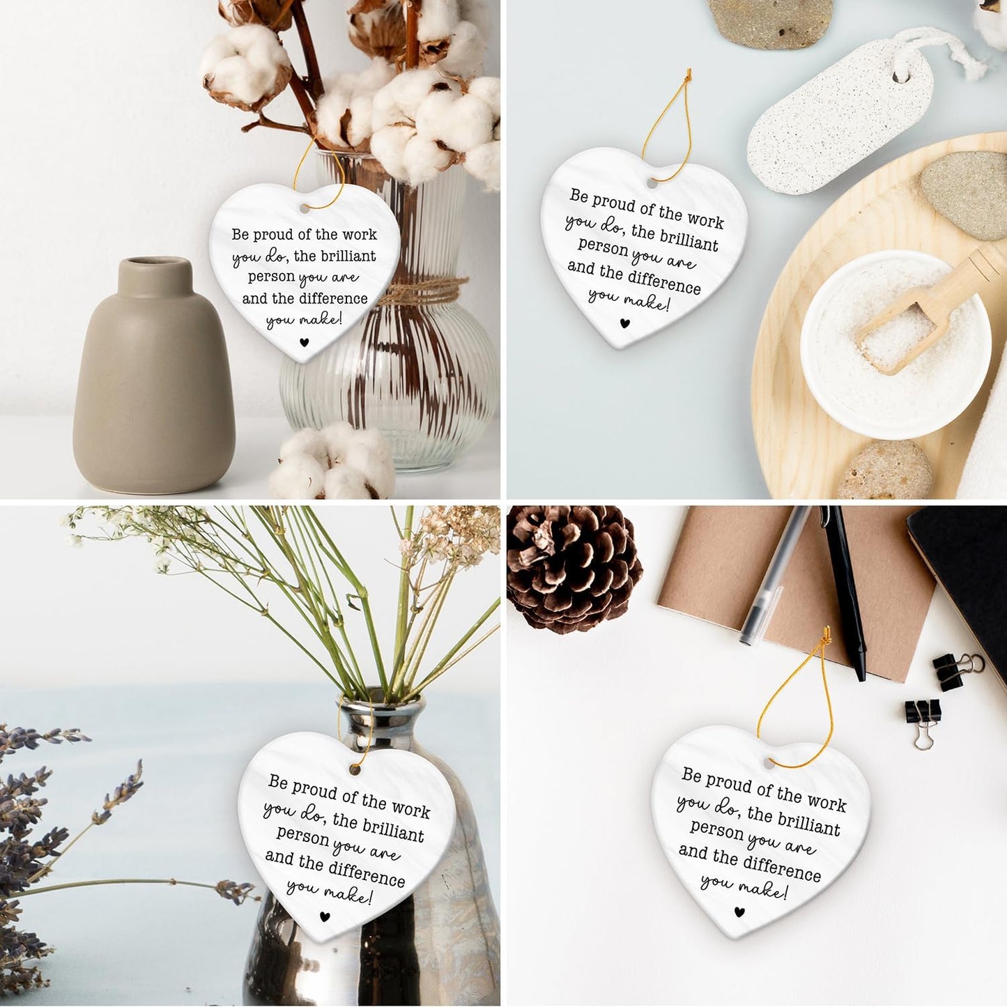 HEXMOZ Thank You Gifts - Appreciation Gifts for Women Men Coworkers Boss Teacher Nurse Mom - Retirement Farewell Leaving Going Away Gift Ideas - Be Proud of The Work You Do Christmas Ornament 2025