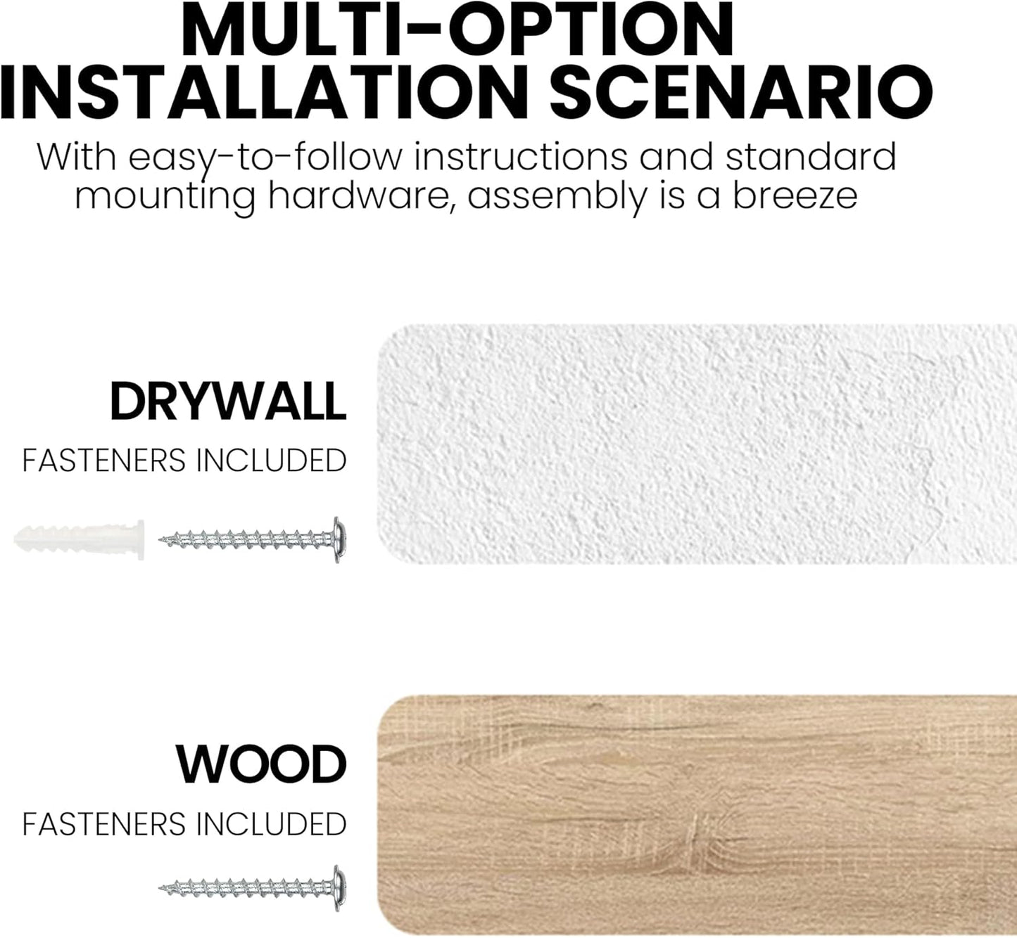 Fun Memories Floating Shelves for Wall Decor, 24"x8" Rustic Reclaimed Wood Shelves, Heavy-Duty Wall Mounted Shelves with Invisible Brackets, Set of 2for Living Room, Bedroom, Kitchen, Natural Finish