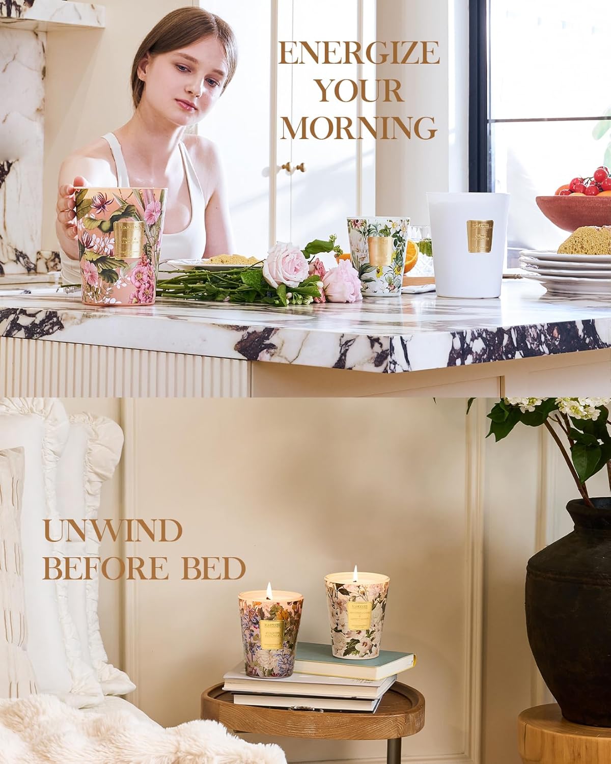 M&SENSE Eucalyptus Sage Scented Candle, 35oz 150H Long Lasting, 3-Wick Natural Soy Candles Aromatherapy Relaxing Sleep, Home Fragrance Housewarming Gifts