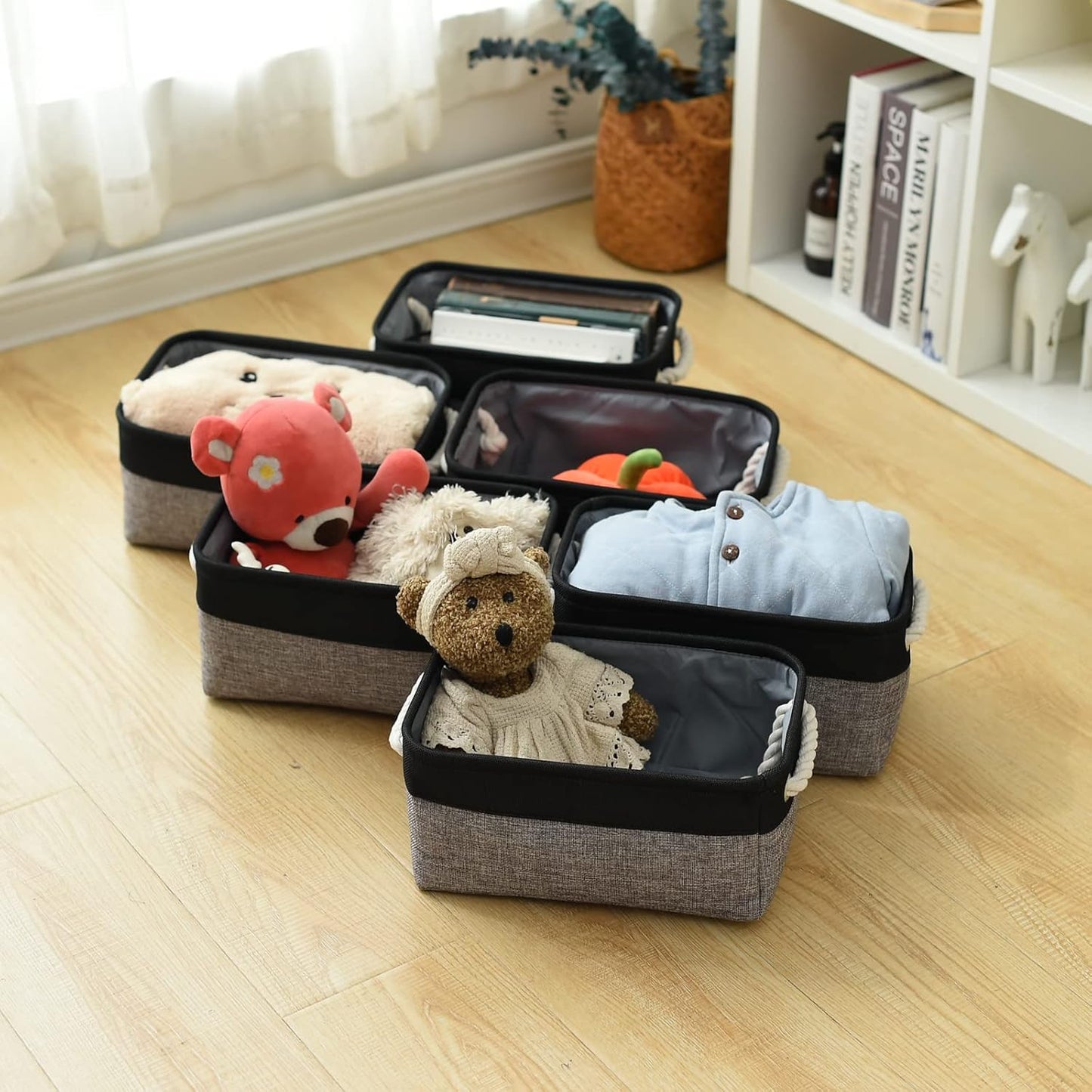 Fabric Storage Cubes - Closet Storage Bins Storage Baskets for Organizing with Handles Organization and Storage 11.8 (L) x 7.8 (W) x 5.2 (H) inches