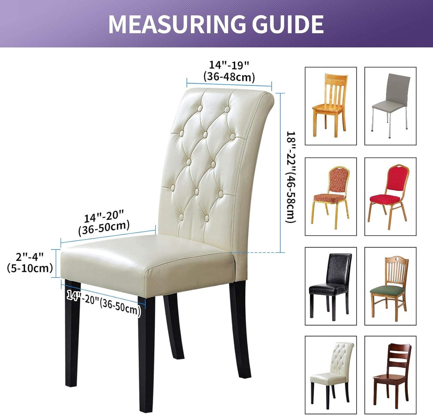 Joccun Chair Covers for Dining Room Set of 8, Dining Chair Slipcovers Stretch Dining Room Chair Covers Seat Protector,Washable Parsons Chair Cover for Home,Hotel,Banquet(Pureed Pumpkin,8 Pack)