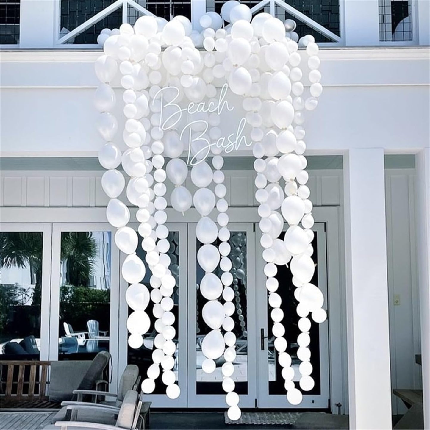 White Quick Link Balloons - 100PCS Linking Balloons for Wedding, Birthday, Baby Shower, Engagement, Graduation Party Decorations (10inch)