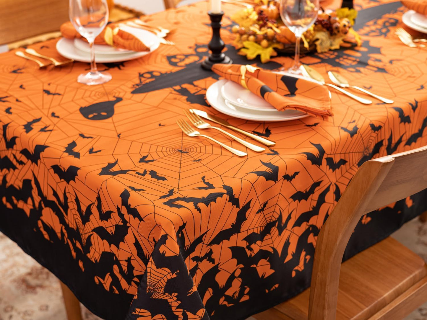 YiHomer Halloween Silhouettes Tabletop for Halloween Decorations, Dinner Parties and Scary Movie Nights, Horror Night, Tablecloth, 60 x 102 Rectangle