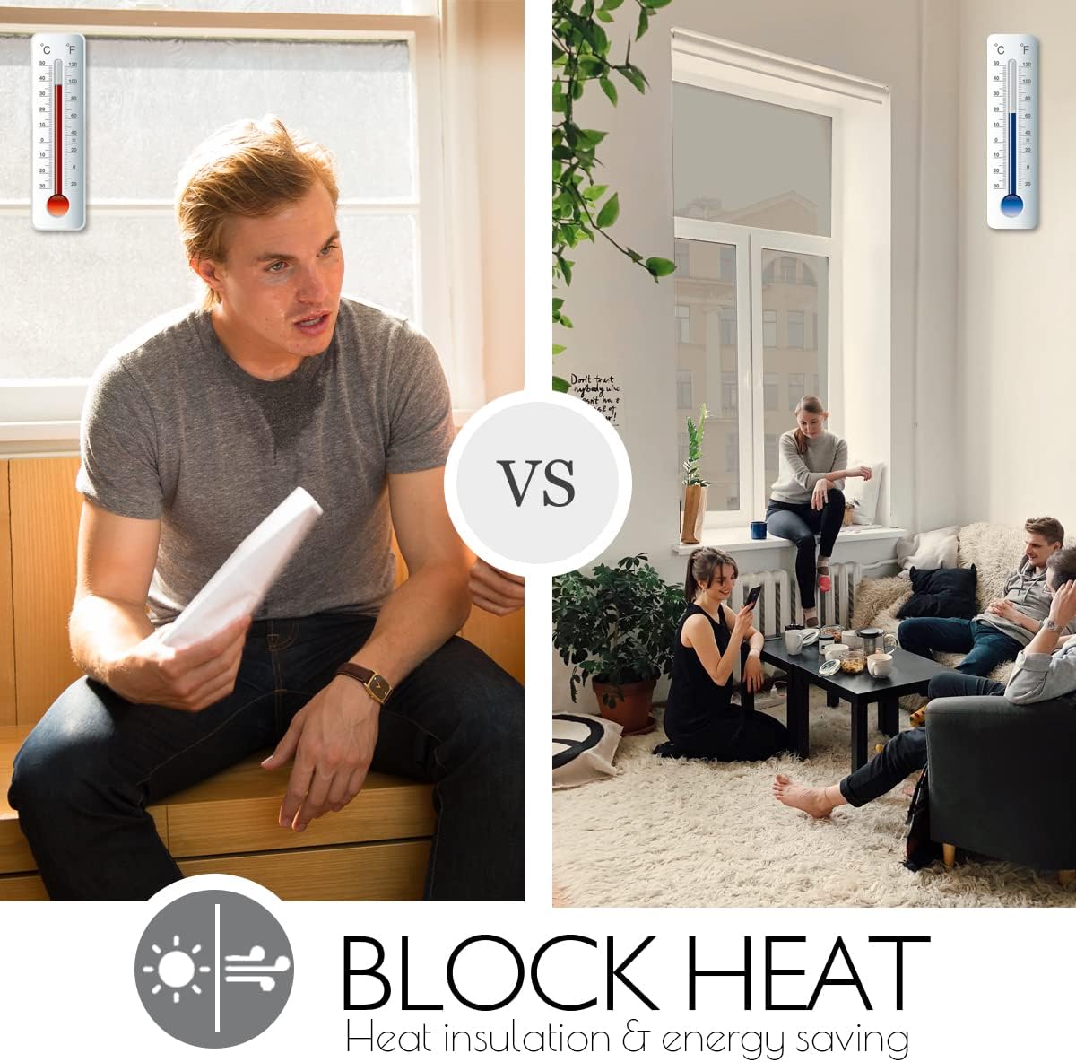 HIDBEA One Way Window Film Daytime Privacy Window Tint for Home, Anti UV Reflective Heat Control Glass Films Non-Adhesive Mirror Window Clings (Silver, 23.6 Inch x 13.1 Feet)