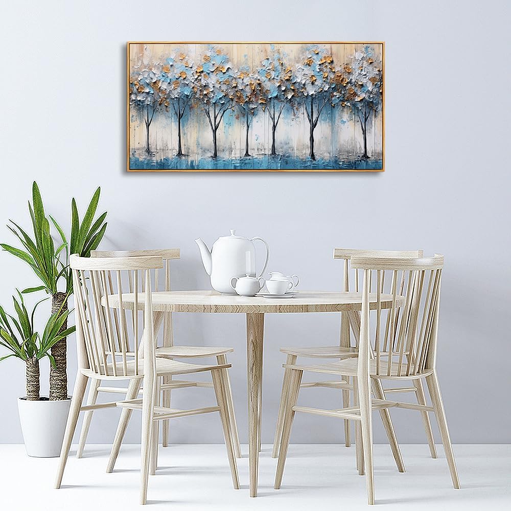 Abstract Trees Canvas Wall Decor For Living Room Wall Decorations For Bedroom Modern Office Wall Decorations Pictures Artwork Bathroom Canvas Art Prints Kitchen Home Decor Wood Framed 24" X 48"