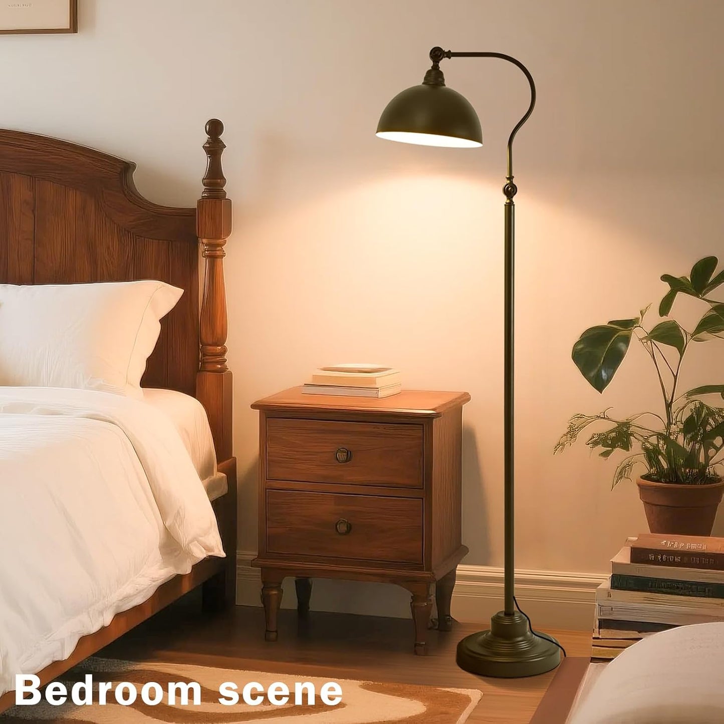 Bright Reading Floor Lamp with Remote Control and Bluetooth Dimming,Rustic Vintage Living Room Bedroom Bedside Office Study Library Adjustable Black Standing Warm Lights, Mid Century Modern Home Decor