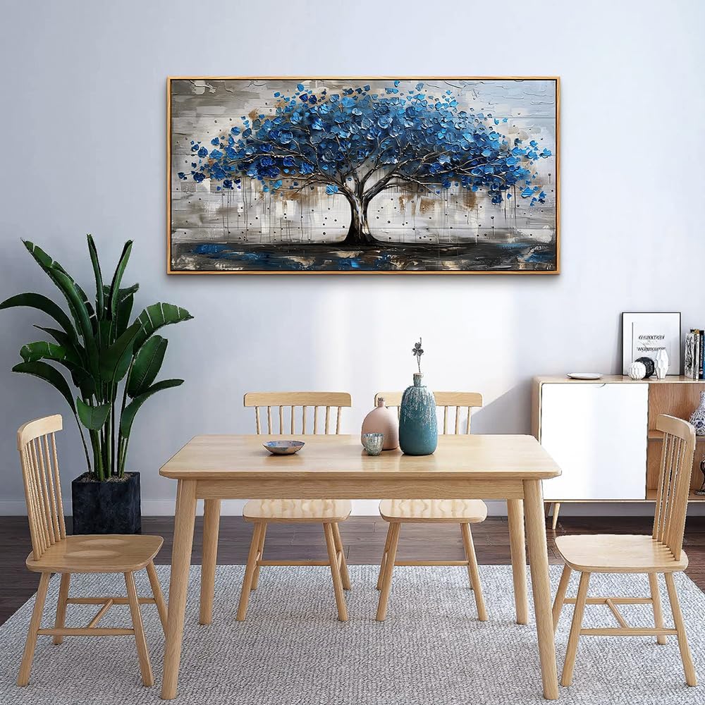 hyidecorart Abstract Wall Decoration For Living Room Canvas Wall Art For Office Bedroom Decor Tree Panoramic Landscape Wall Paintings Wood Framed Prints Textured Pictures Artwork Modern Hotel Decor