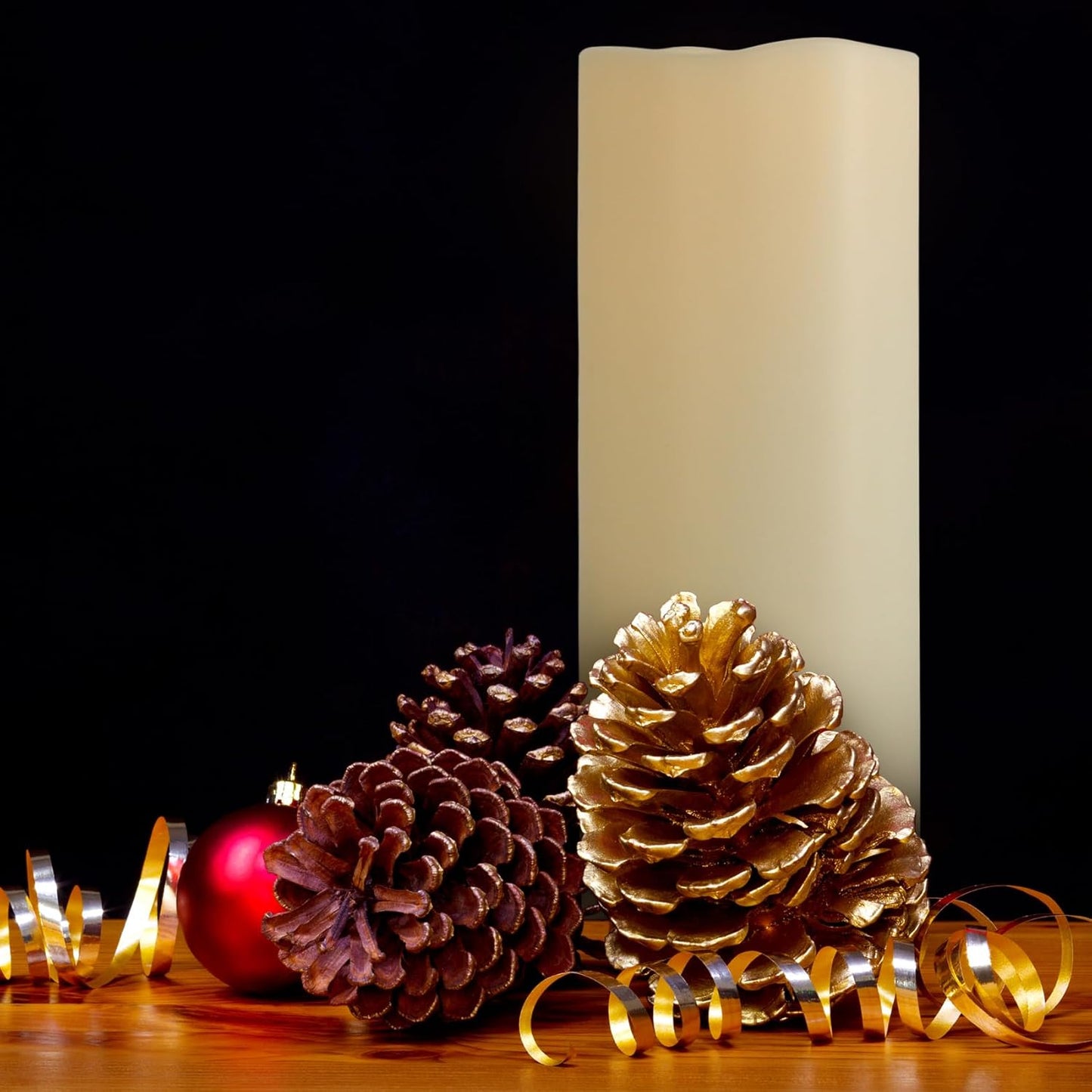 4" x 10" Large Outdoor Flameless Candles with Remote and Timer, Flickering Battery Operated LED Flameless Pillar Candles for Lantern, Porch, Patio, Ivory, 1 Pack