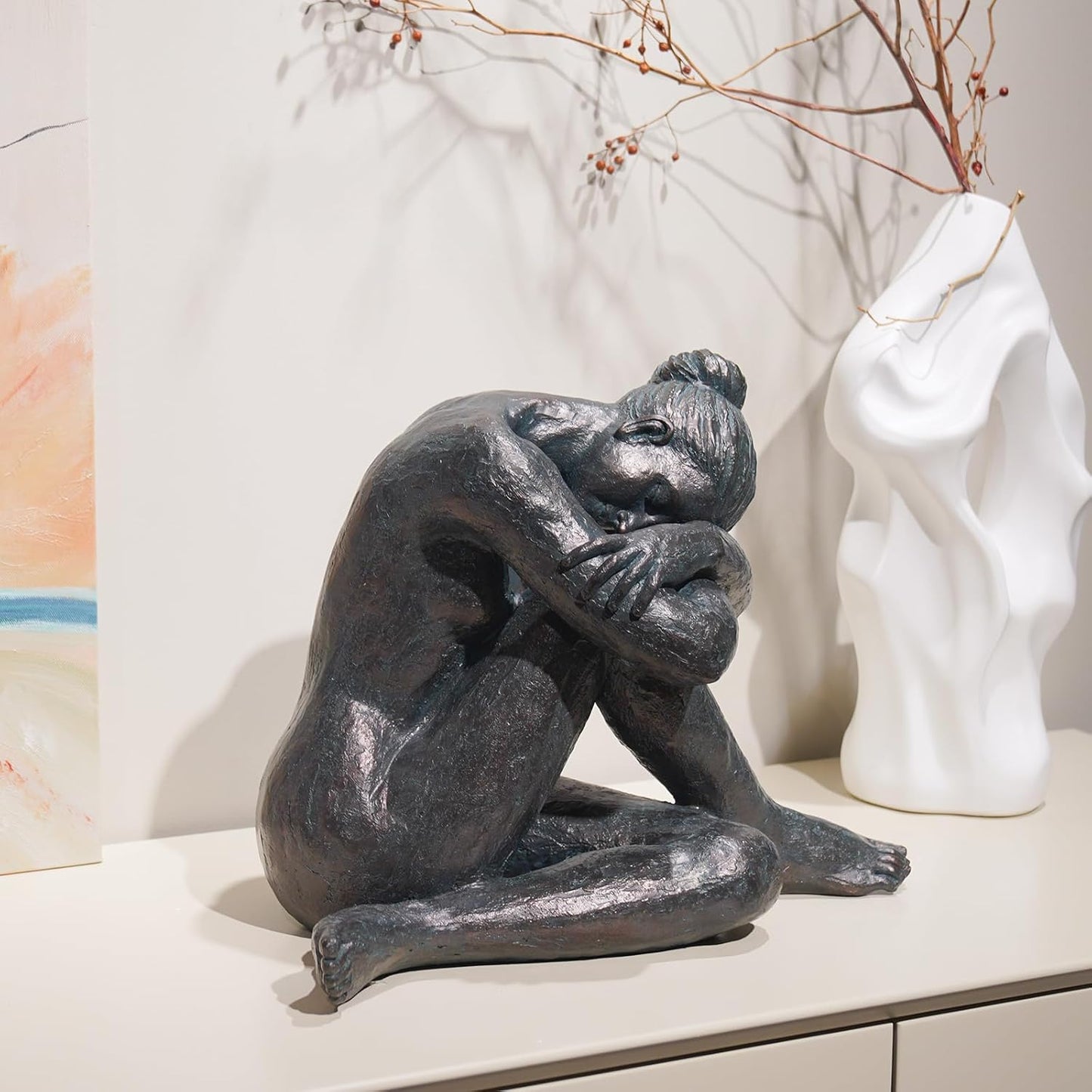 Guichifun Yoga Dancer Statue Home Decoration - Resin Sculpture Modern Creative Home Ballet Thinker Dancers Handicrafts Art Ware Home Décor Office Room Ornament Gifts 13.5 x 9.5 x 11.25 Inch