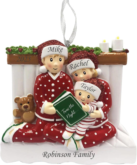 2025 Family Christmas Ornament – Personalized Ornament for Families – Custom Family Ornament – Holiday Tree Decoration Keepsake Gift (Family of 3)