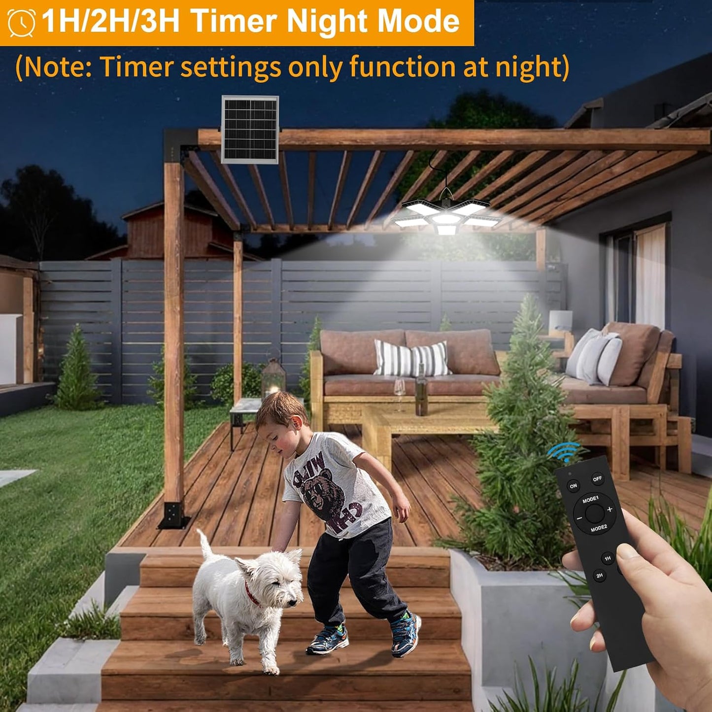 Solar Shed Light Indoor Outdoor, Upgrade Large 267LED Solar Powered Motion Sensor Pendant Light Works Day & Night, Solar Indoor Light with 2 Lighting Modes + Timer & Remote for Shed Gazebo Garage Barn