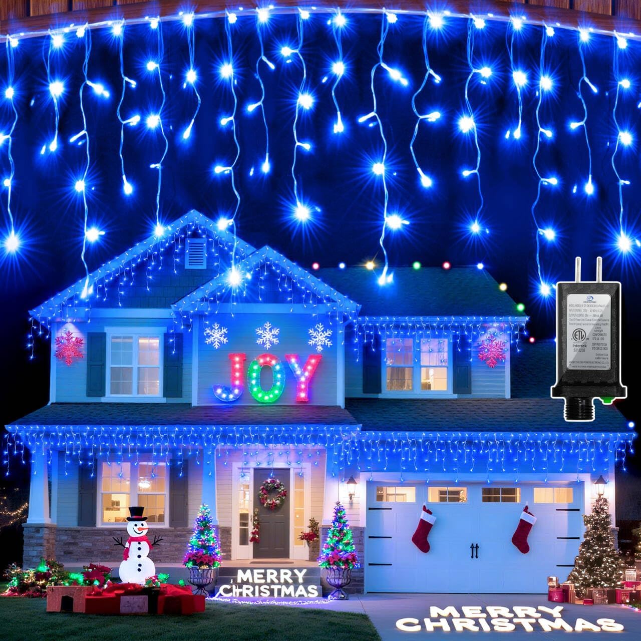 666 LED 66FT Icicle Lights Waterproof- 148 Drops 12 Modes Christmas Light with Memory Timer, Dimmable Christma TreeLights for Roof Balcony Holiday Gifts Blue