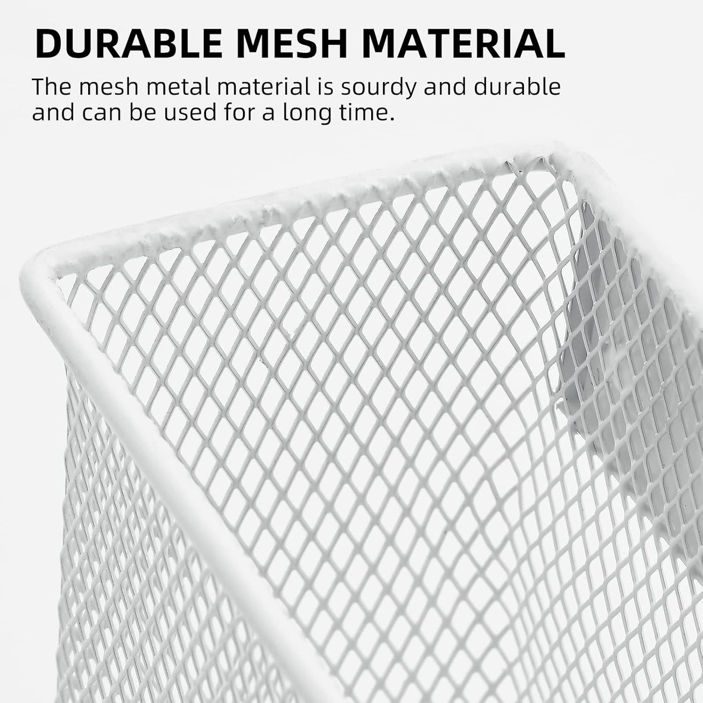 dedoot Magnetic Pencil Holder for refrigerator Storage Magnetic Basket Mesh White Strong Magnetic Pen Holder for Refrigerator,Whiteboard, Locker, Home and Office Organizer, 6.3x2.3x3.6inch