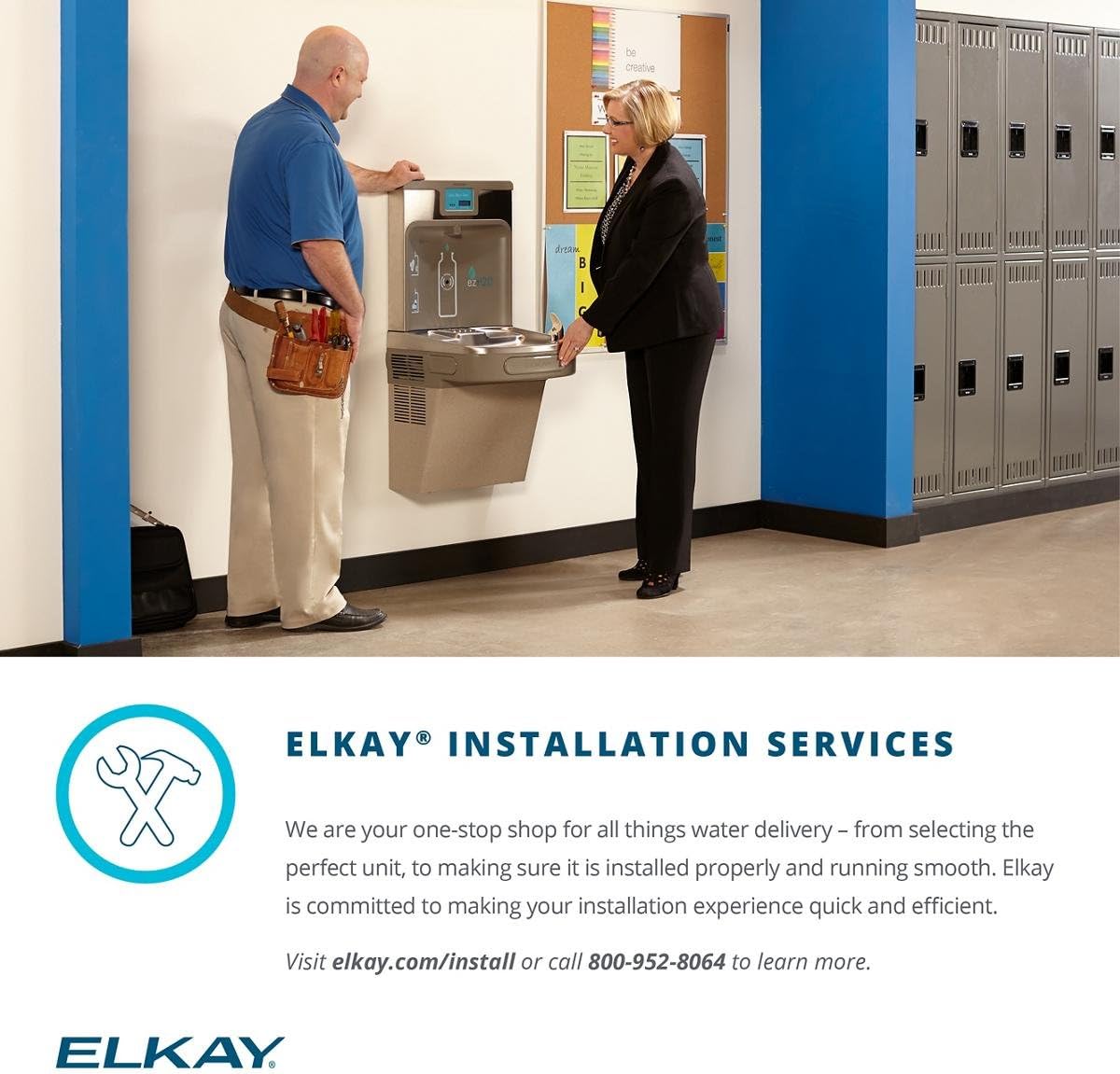 Elkay LZS8WSVRLK EZH2O Wall Mount Drinking Fountain and Bottle Filling Station with Vandal Resistant Bubbler, Filter, and Glass Filler - N/A