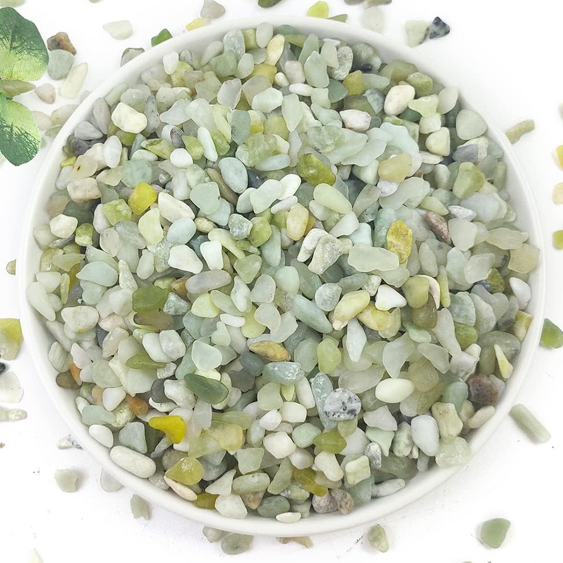 2LB Succulent and Cactus Pebbles, 1/5 Inch Jade Natural Decorative Polished Stones, River Rocks for for Indoor Plants, Vases, Planters and Outdoor Gardening