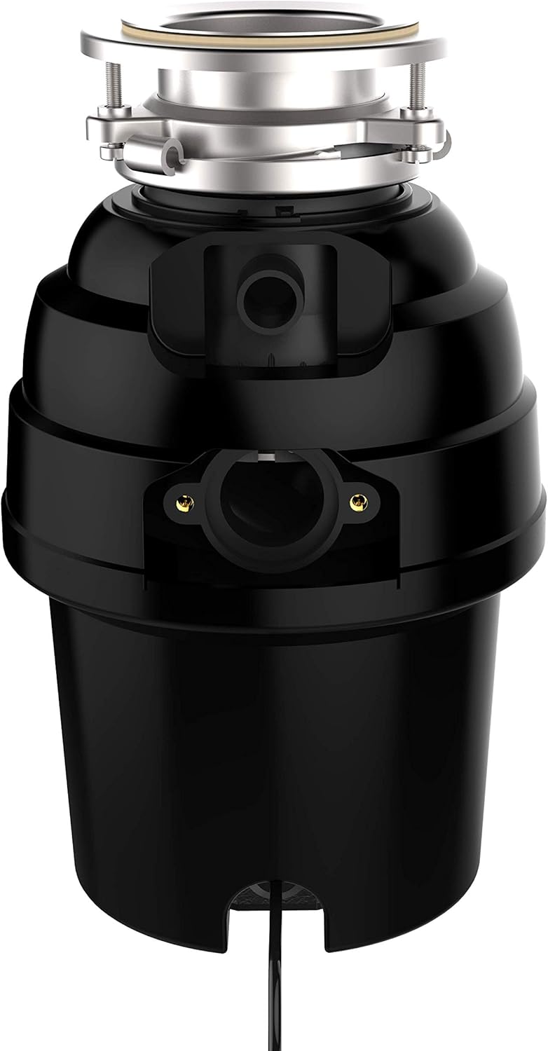 Waste Maid 10-US-WM-458-3B Garbage Disposal Anti-Jam Stainless Steel Food Waste Grinding System, 3/4 HP Deluxe, Black