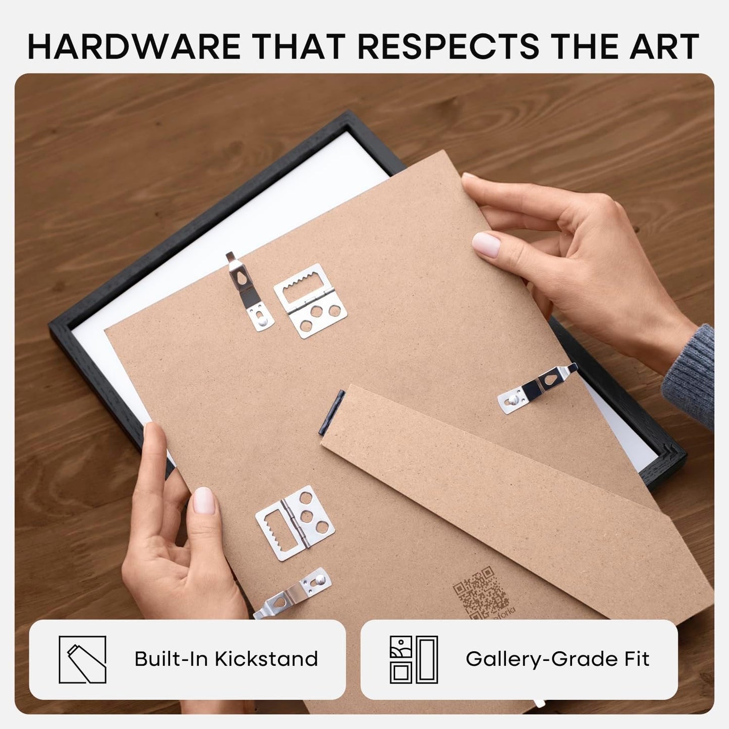 Homeforia 8.5x11 Picture Frame Black Wood, High End Oak 8.5 x 11 Frames with Mat 6 by 8 Print, 8.5by11 Wooden Frame Matted to 6x8 inch Photo, Wall or Tabletop Frame, Tempered Glass, Wall Kit, Set of 1