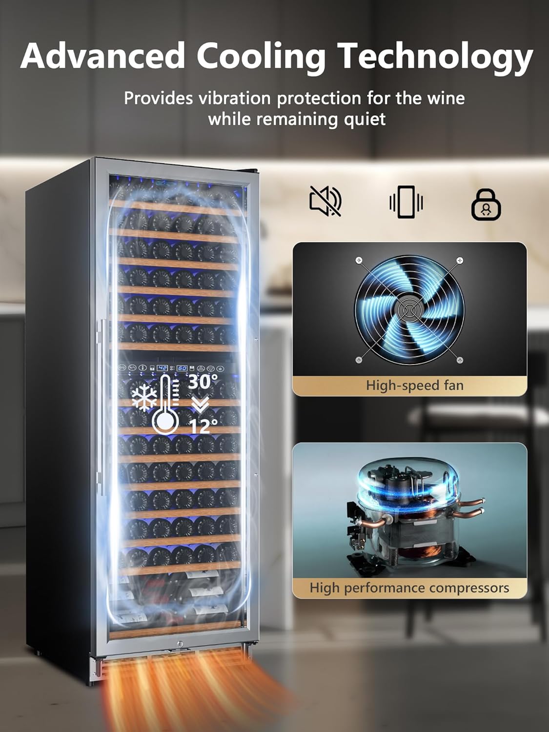 154 Bottle Wine Refrigerator, 24 Inch Wine Fridge Dual Zone with Adjustable Shelf, Wine Cooler with Double Pane Glass Door, Advanced Temp Control, Low Noise, Wide Large Wine Cooler Refrigerator