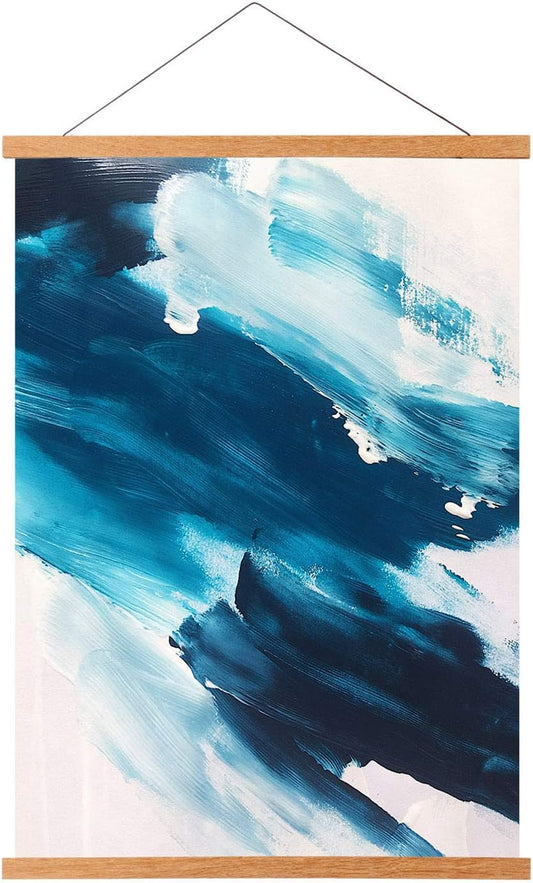 FALAMON Magnetic Poster Hanger Frame, 17x22 17x24 17x11 Teak Wood Magnet Poster Frame for Posters, Prints, Photos, Pictures, Maps, Scrolls, and Canvas Artwork