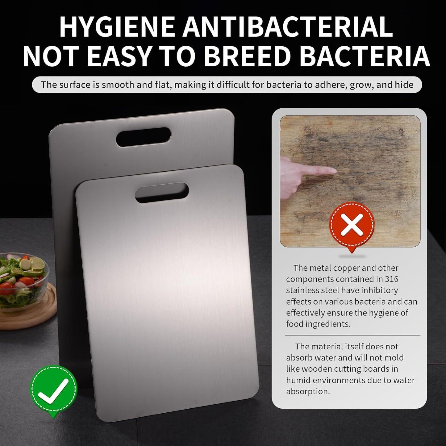 Katuchef Titanium Cutting Boards for Kitchen,Katu Chef Cutting Board,Double-Sided Food-Grade Pure Cut Titanium Chopping Board for Vegetables,FruitsAnd Meat(15.35IN*11.02IN)