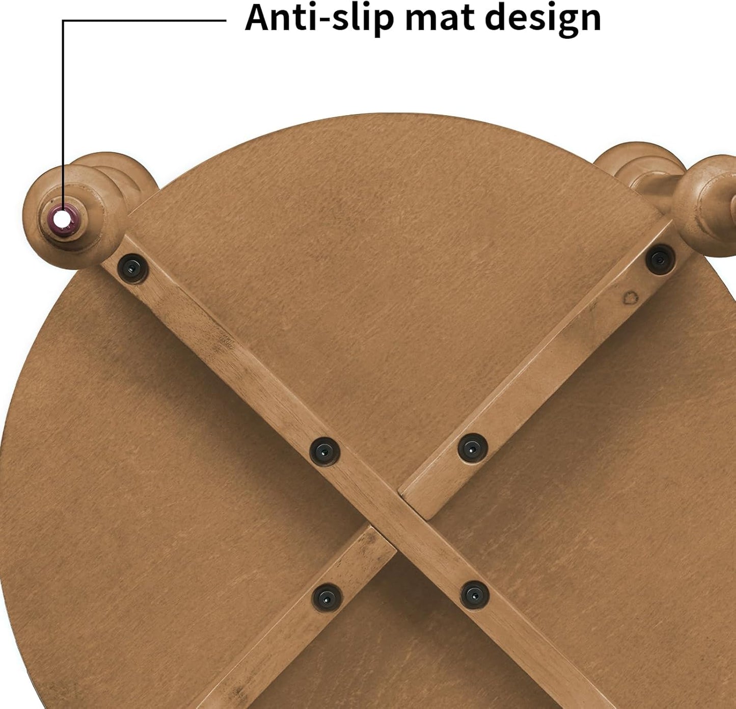 23" Round End Table, Mid Century Modern Side Table with Solid Wood Frame and Top, Small Night Stand for Living Room Office Apartment, Wood