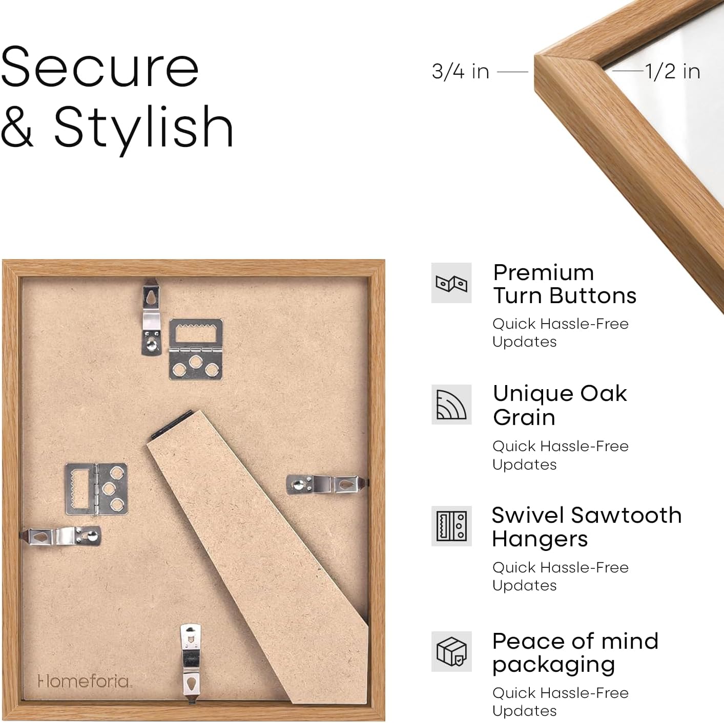 Homeforia 8.5x11 Diploma Frame Wood, High End Natural Oak 8.5x11 Certificate Frames, 11x8.5 Document Frames for Wall or Tabletop, 8.5 by 11 Award Light Wooden Frame, Tempered Glass, Wall Kit, Set of 1