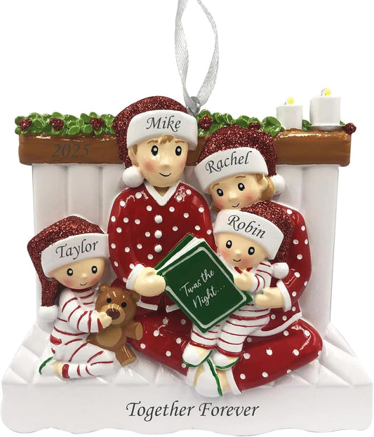 2025 Family Christmas Ornament – Personalized Ornament for Families – Custom Family Ornament – Holiday Tree Decoration Keepsake Gift (Family of 4)