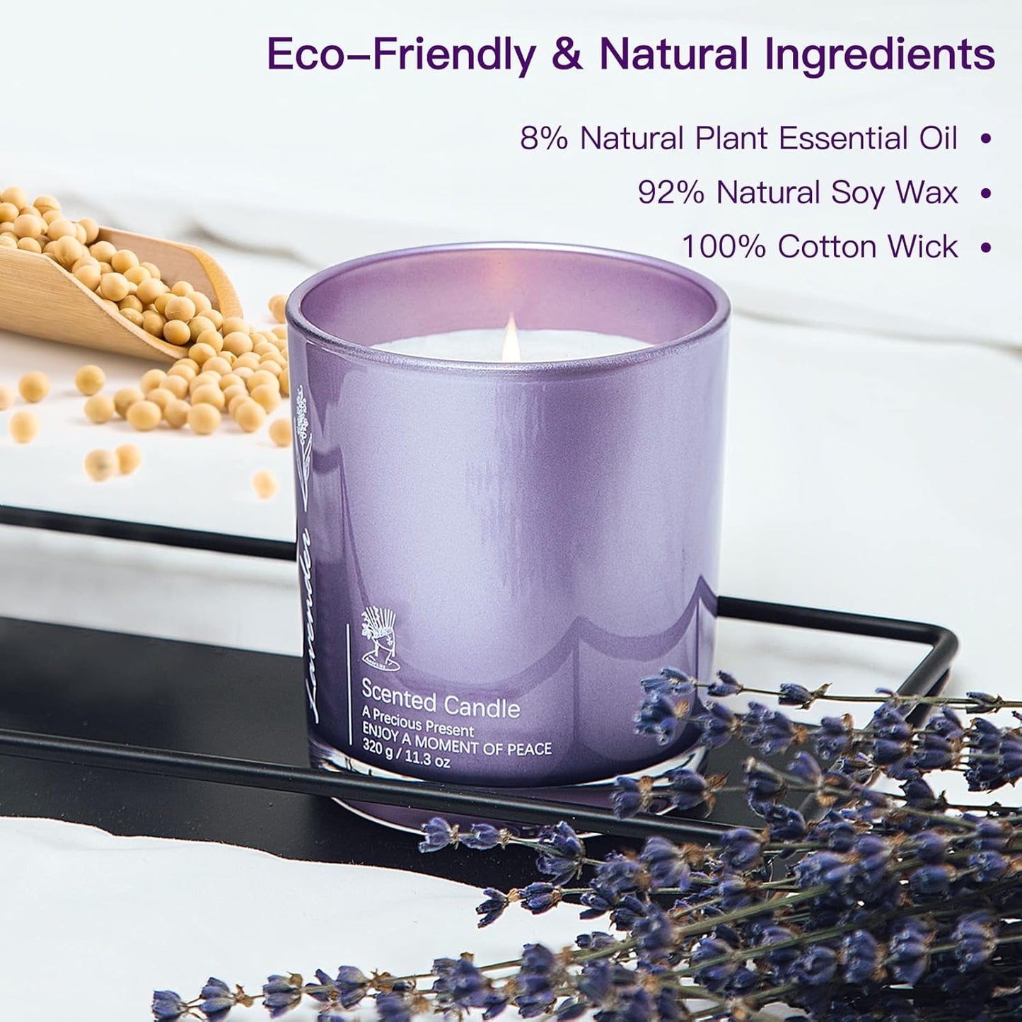 Lavender Candles for Home Scented, 2 Pack 23oz Large Jar Aromatherapy, Highly Fragranced Scented Candle Set, Candles Gifts for Women, Mom, Healing & Luxury Candle for Home