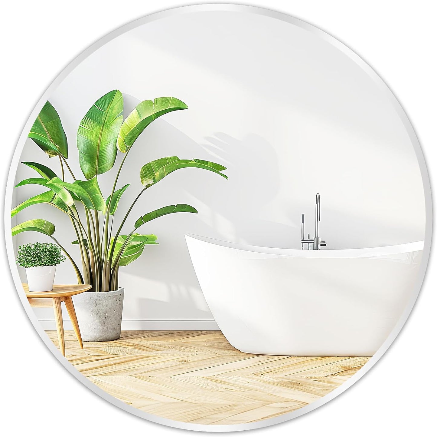 Fabuday Silver Circle Mirror for Wall 20 inch - Round Mirror for Bathroom, Entryway, Living Room, Hallway, Bedroom Decor, Small Matte Frame Mirrors