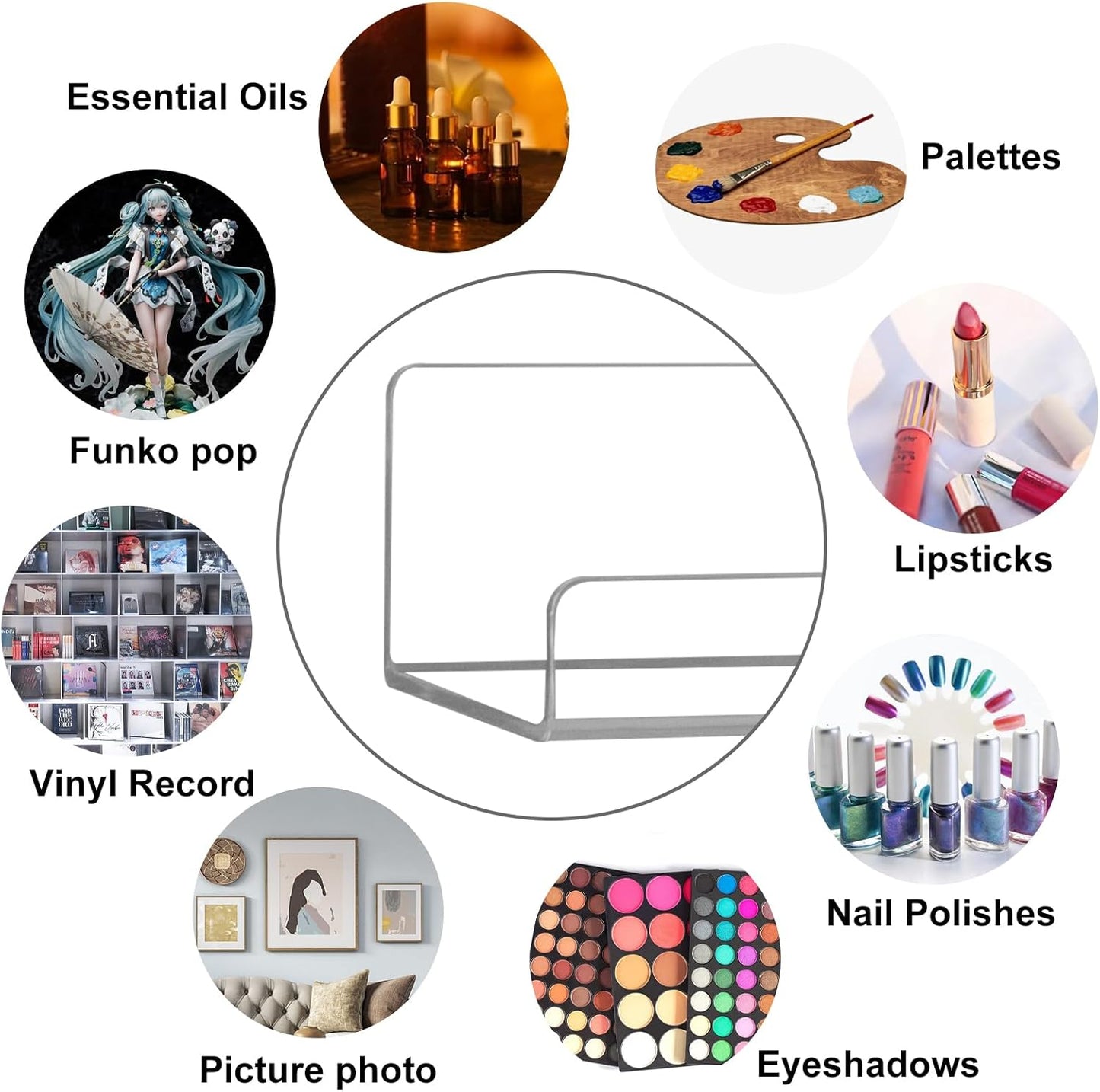 4 Pack Clear Acrylic Floating Shelves for Wall, 15'' Plastic Wall Mounted Display Shelf Kids Bookshelf and Spice Organizer for Bedroom, Living Room, Kitchen, Bathroom, Office