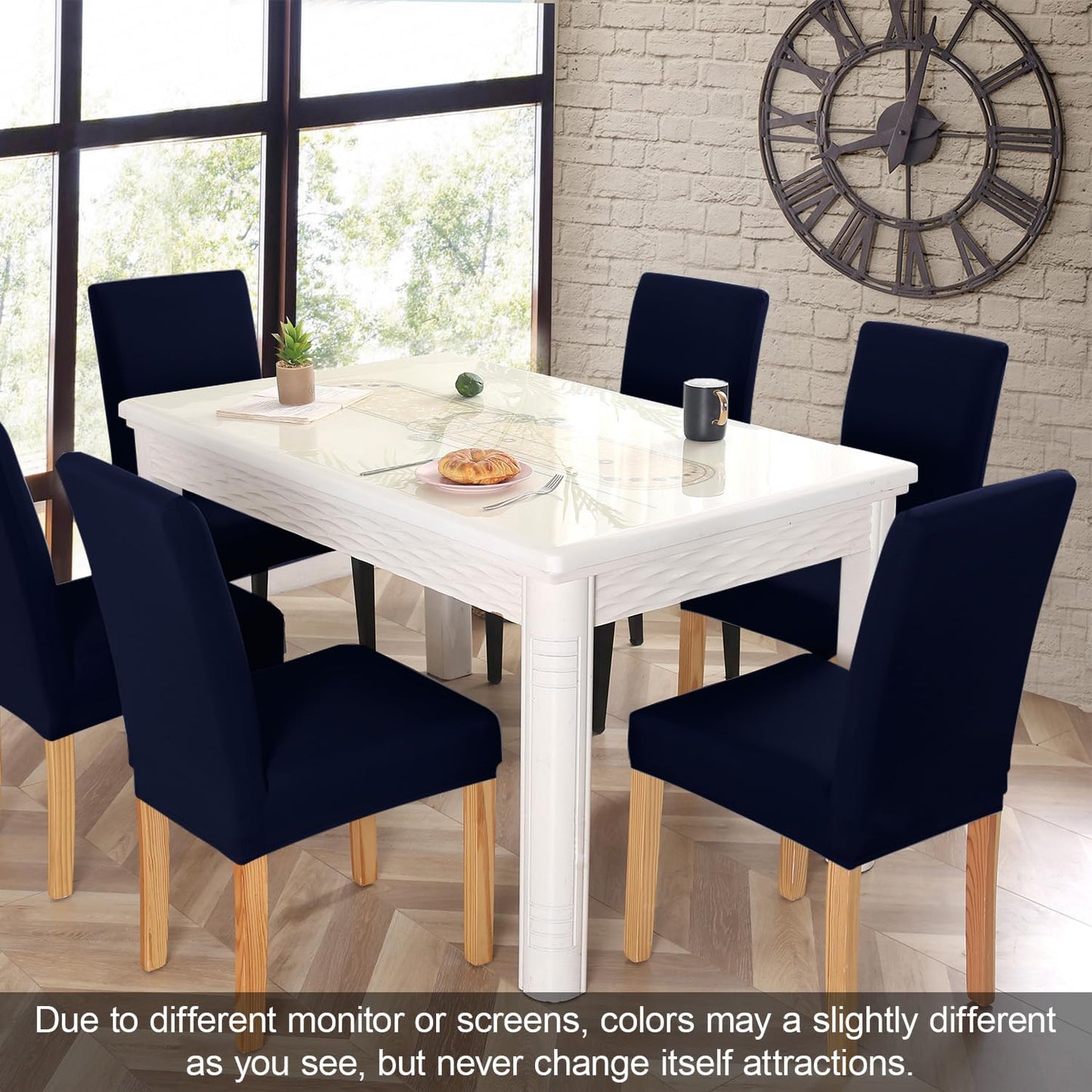 JQinHome 4 Pcs Dining Chair Slipcover, High Stretch Removable Washable Chair Seat Protector Cover for Home Party Hotel Wedding Ceremony