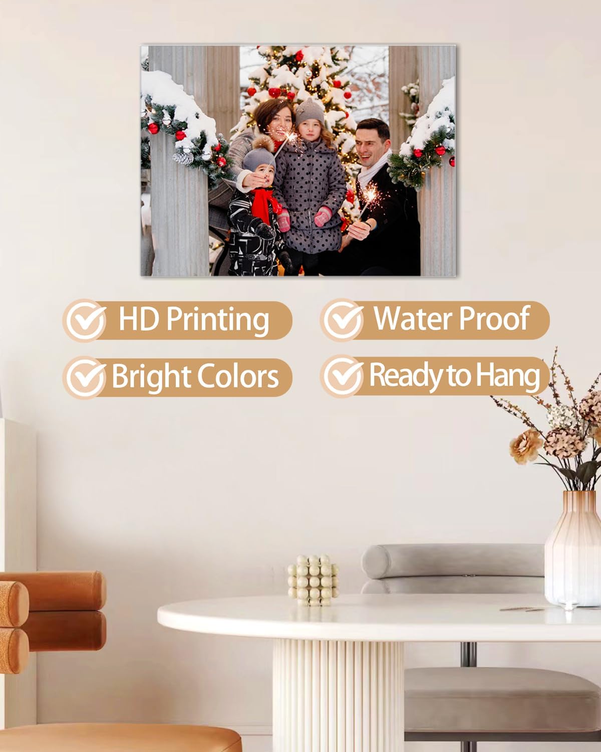 AbcCustomize Canvas Prints with Your Photos, Custom Canvas for Living Room and Bedroom Decor, Personalized gifts for Friends Lover and Family, Canvas Wall Art for Gifts & Keepsakes, Ready to Hang