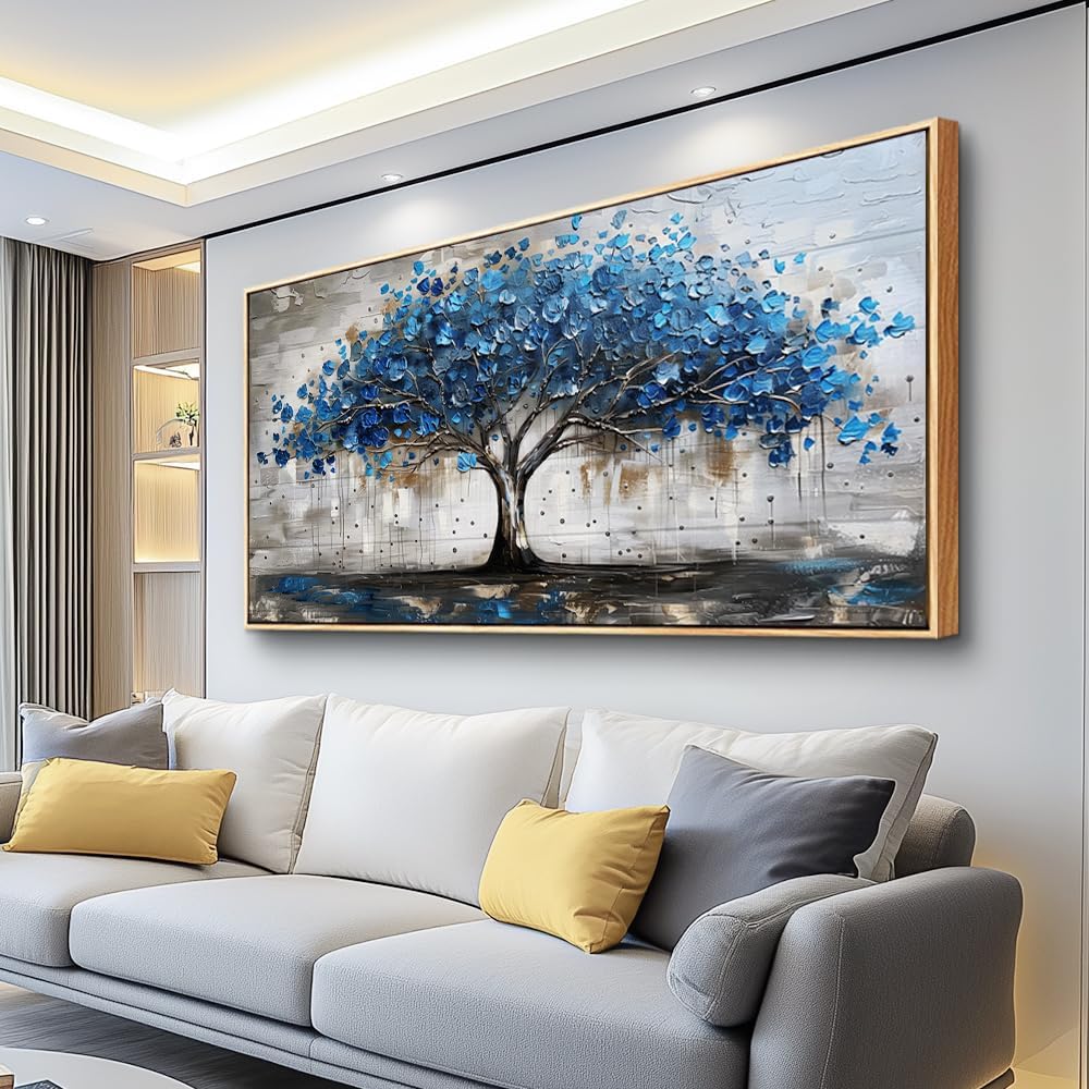 hyidecorart Canvas Wall Art For Office Abstract Wall Decoration For Living Room Bedroom Decor Tree Panoramic Landscape Wall Paintings Wood Framed Prints Textured Pictures Artwork Modern Hotel Decor