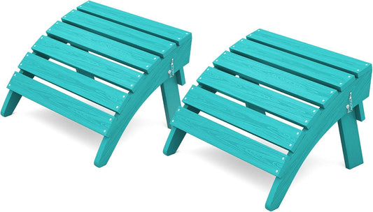 KINGYES Folding Adirondack Ottomans Set of 2 for Adirondack Chair, Aruba