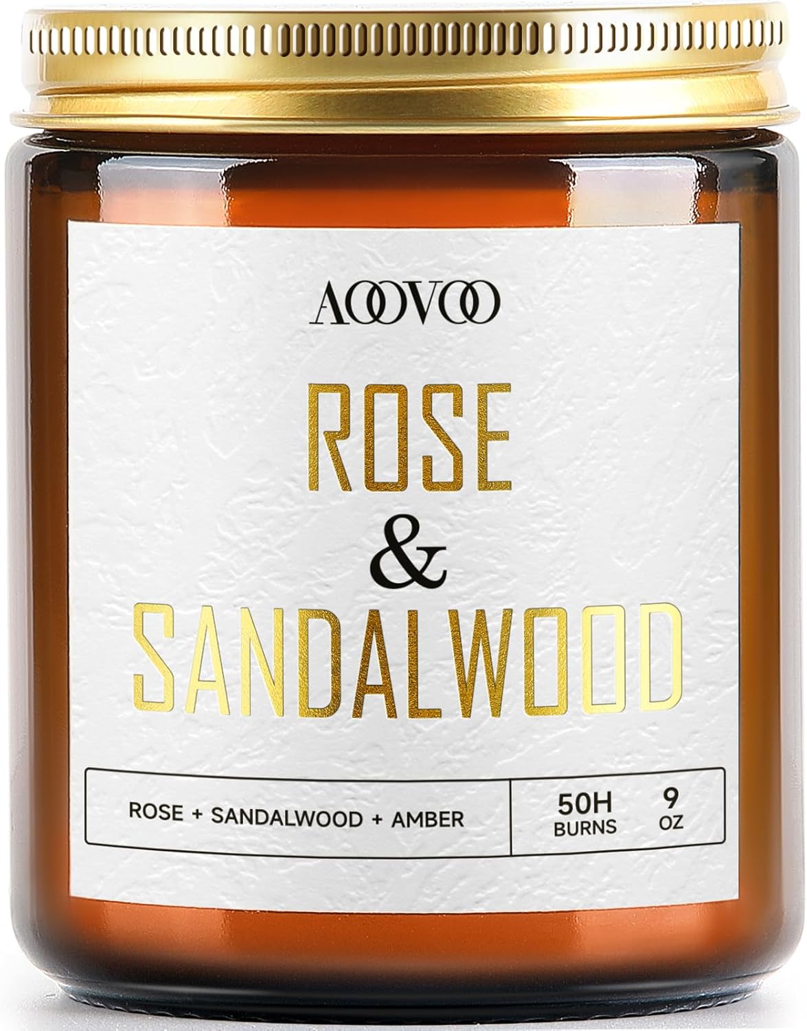 AOOVOO Rose Sandalwood Candles - 9 oz Scented Candles, Aromatherapy Candle, Soy Candle for Home Scented