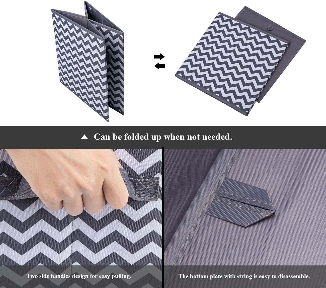 storage box Oxford fabric set of 4, foldable storage box fabric box in cube shape 30x30x30 cm for closet, clothes, books, cosmetics, toys