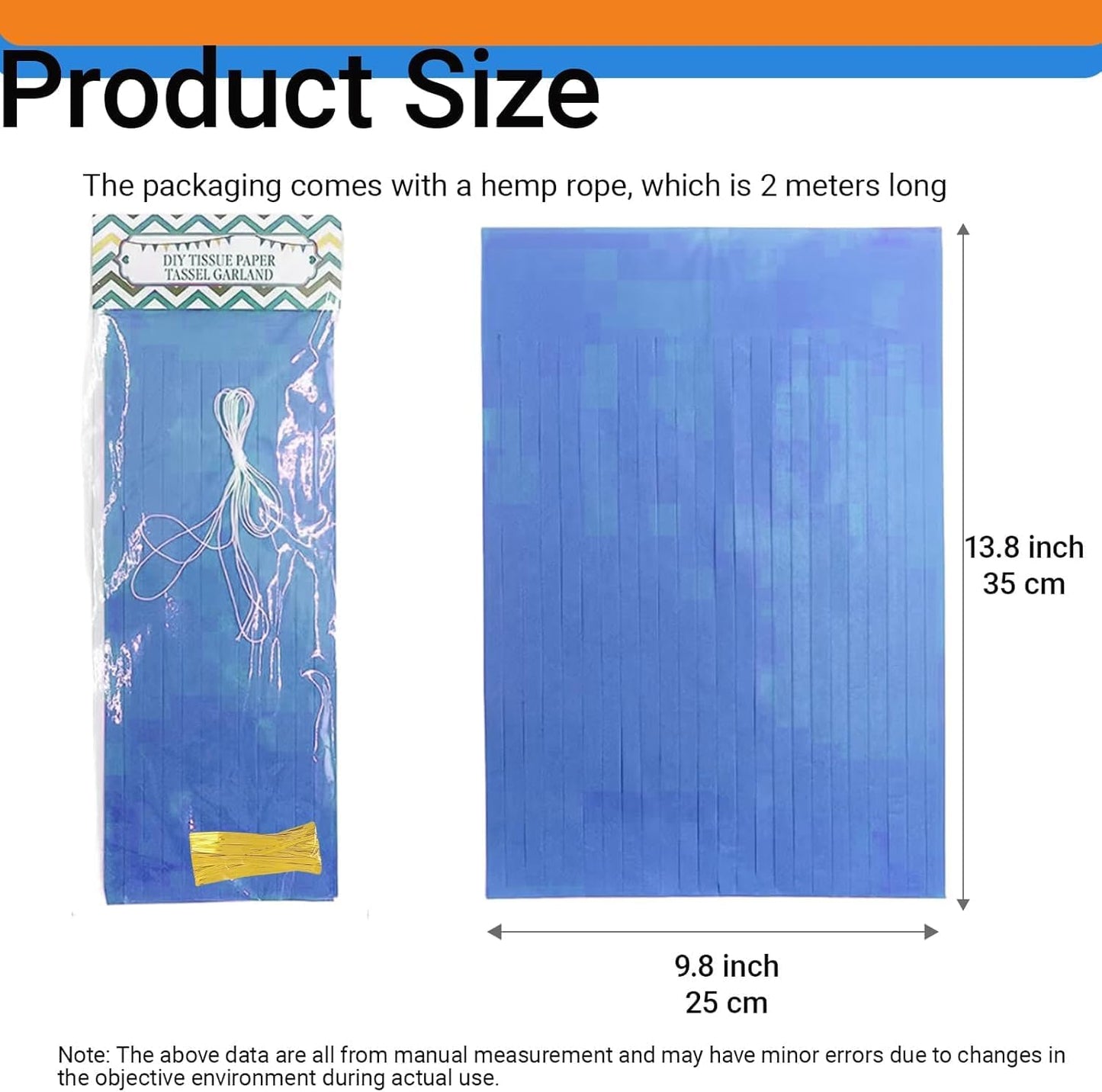 Tissue Tassel Garland and Paper Tassel Banner for Baby Girl Shower Decorations,Pink, White,Peach,Rose Gold,20 Pcs