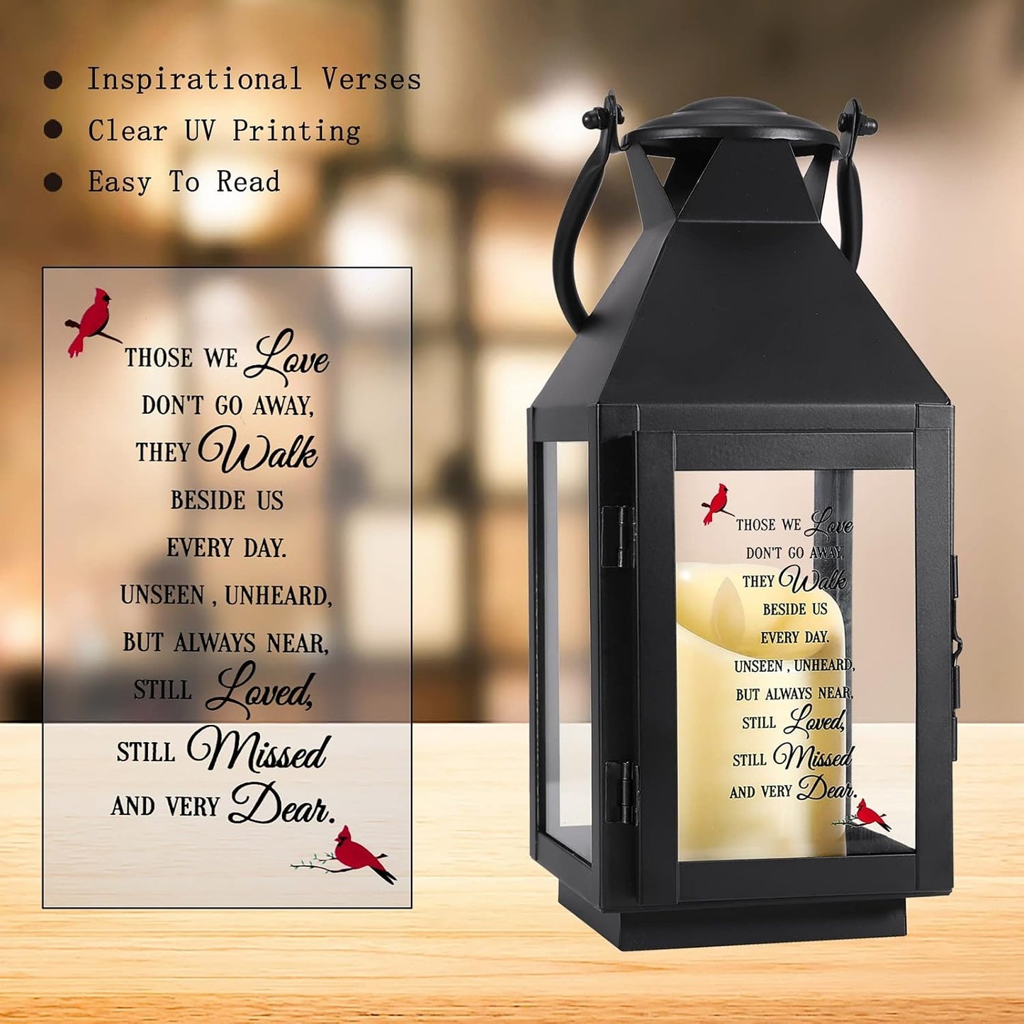 Memorial Lantern, Sympathy Gifts for Loss of Mom/Dad/Loved One, Bereavement Gifts, in Memory of Loved One Gifts, Remembrance Gifts for Loss, Celebration of Life, Memorial Gifts, Funeral Gifts