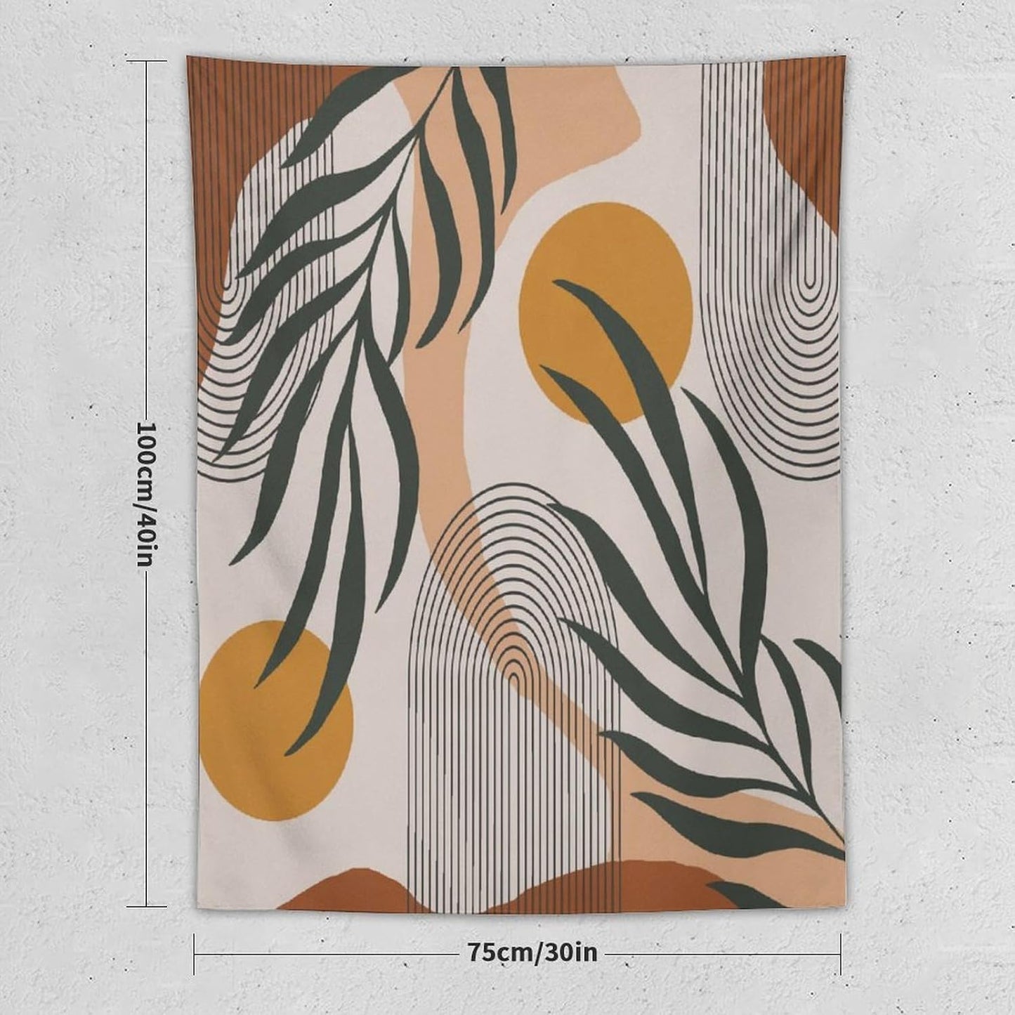 ICMOLYYENLO Boho Plant Aesthetic Tapestry, Abstract Medieval Arch Sun Home Aesthetic Wall Hanging For Bedroom Living Room Dormitory Tapestry 40x60 Inches