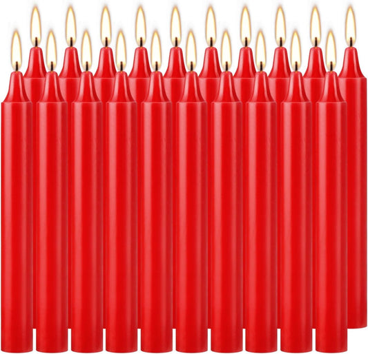Red Candles Set of 40, 4" Red Spell & Chime Candles, Unscented Mini Taper Candle for Witchcraft, Wiccan Altar, Magic Tools, Rituals, Prayer, Meditation and Christmas Party Decoration