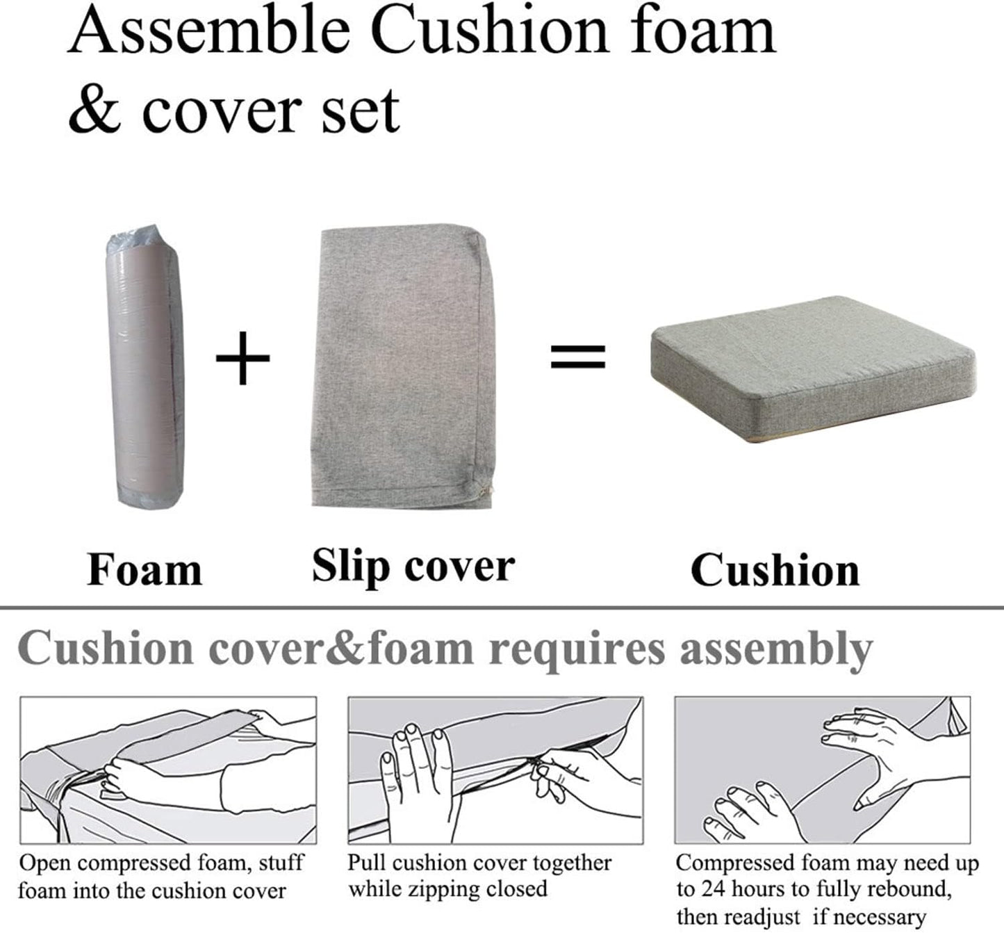 Chair Cushion for Dining Chairs with Ties 4 Pack Non Slip Memory Foam Kitchen Room Chair Pads for Outdoor Patio Furniture 17x16 Inch, Gray