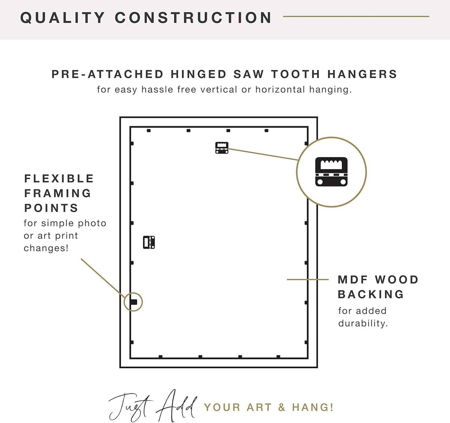 MCS Trendsetter 8x24 Poster Frame Black High-Gloss, Vertical & Horizontal Wall Hanging Large Picture Frame for Photos, Posters & Art Prints (1-Pack)