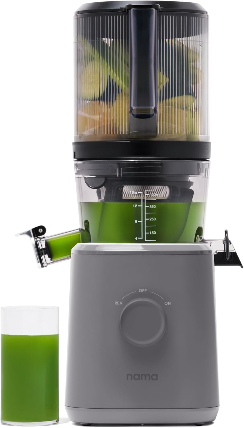 Nama J2 Cold Press Juicer – Self Feeding for Hands-Free Operation with Wide Mouth Hopper for Whole Recipe Loading, Zero Waste Masticating Juicer For More Juice, Less Pulp – Easy Cleanup & Assembly