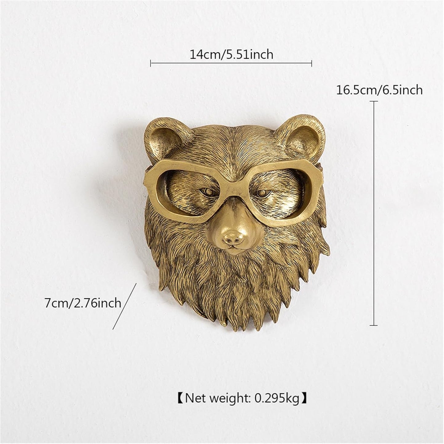 GUASDIE Animal Heads Wall Decor, Gold Vintage Decor Sculpture Resin Animal Head Wall Hanging Unique Art for Living Room, Bedroom, Kitchen, Gift, Home Decor, Bear