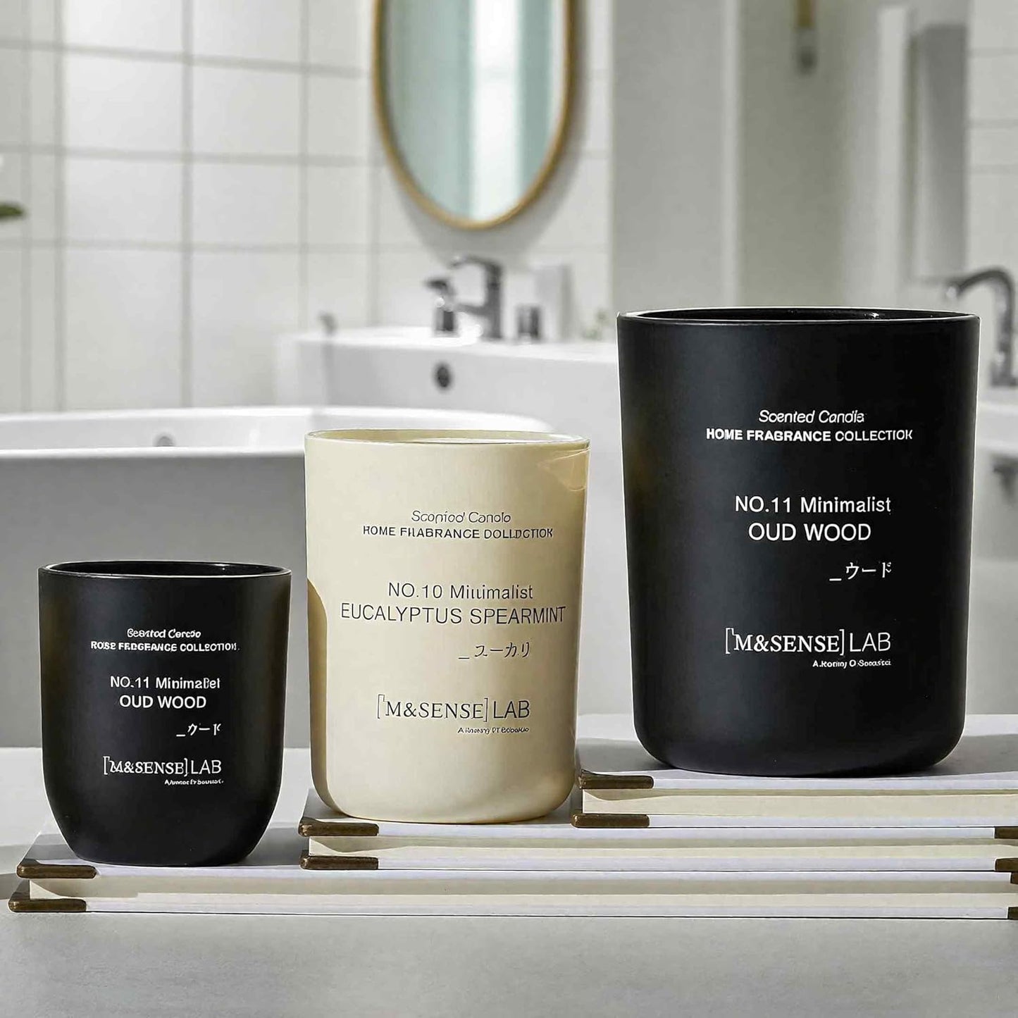 M&SENSE Natural Soy Candle| Oud Wood | 5.3 oz | Minimalist Scented Candle for Relaxation, Gifting, Home Décor | for Bedroom, Office, Party Small