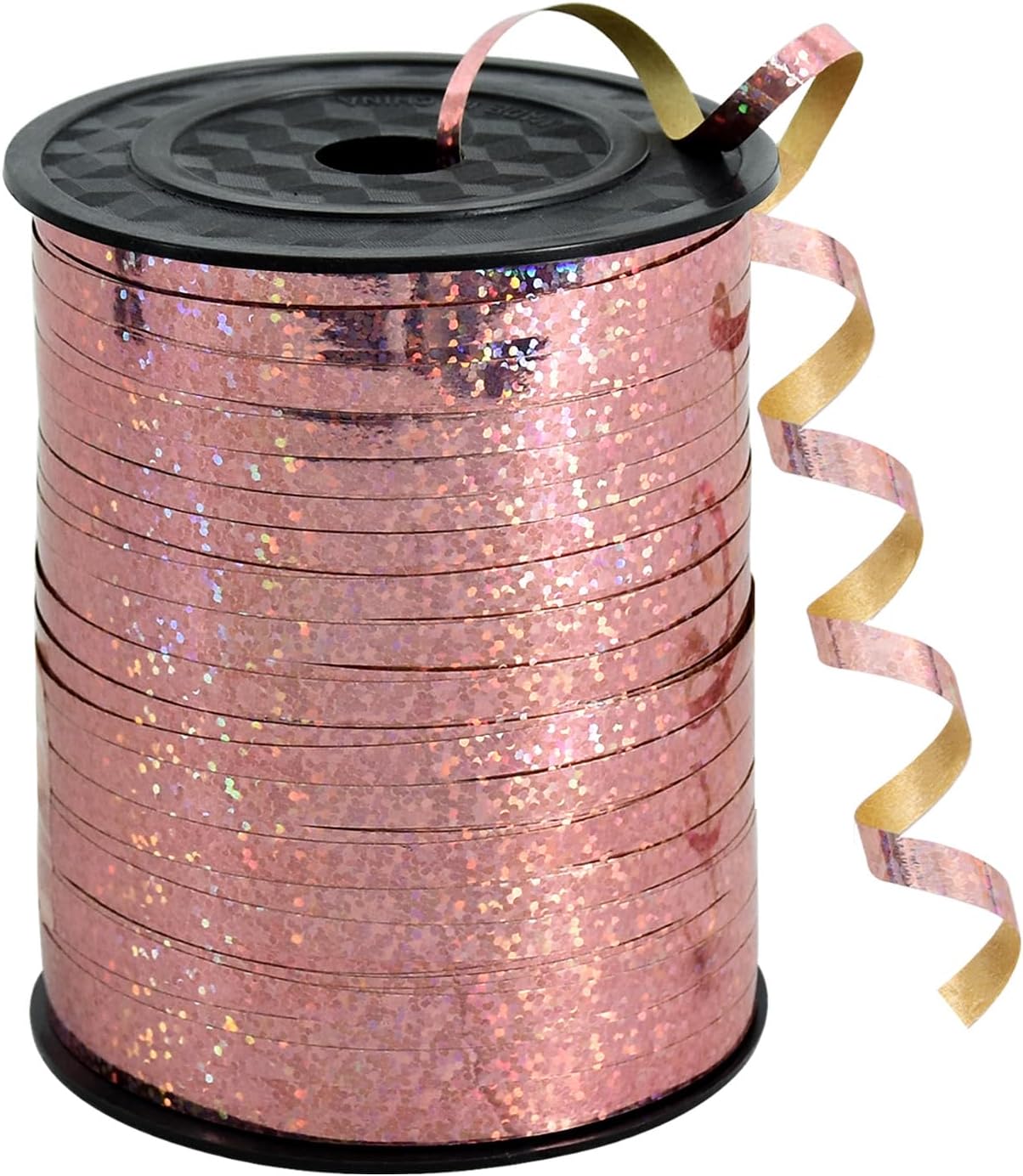 BEISHIDA 500 Yards Curling Ribbon Balloon String Ribbon - Rose Gold Crimped Shiny Metallic Roll for Gift Wrapping Craft Birthday Wedding Party Decoration