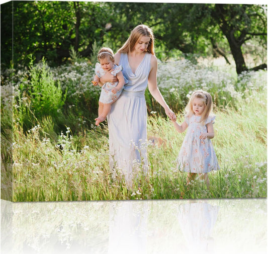 AbcCustomize Canvas Prints with Your Photos, Personalized Photo To Canvas Print for Bedroom, Living Room, Farmhouse Office Decor,Custom Canvas Wall Art for Gifts & Keepsakes, Ready to Hang