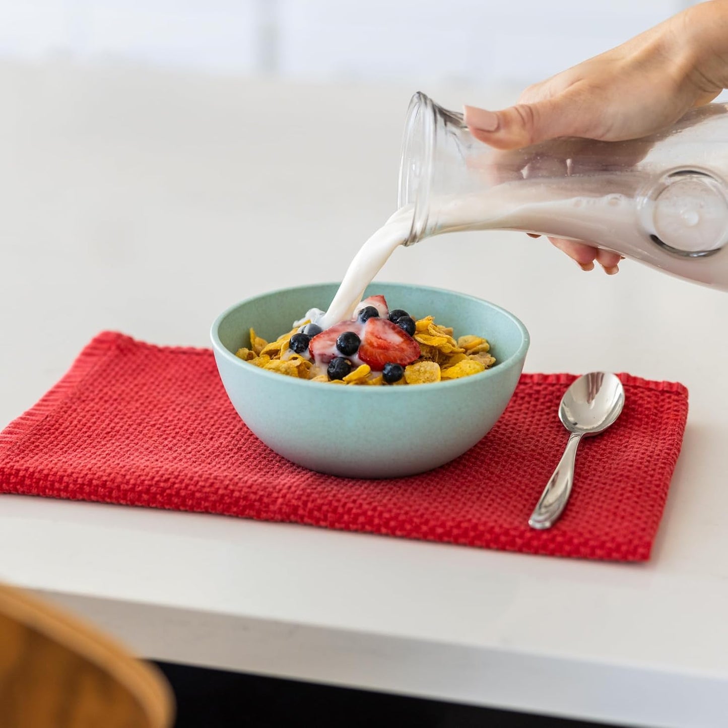 Grow Forward Premium Wheat Straw Bowls - 27oz Microwave Safe Plastic Cereal Bowls Set of 8 for Kitchen, Camping, RV, Dessert, Snack, Soup, Salad, Fruit - Reusable, Unbreakable & BPA Free - Tropical