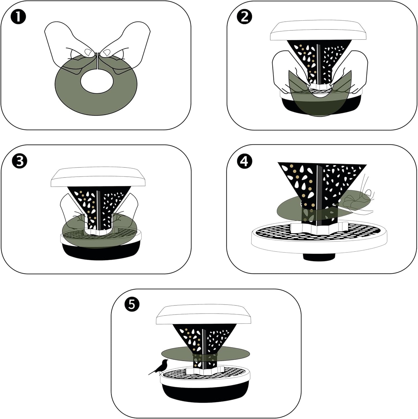 SWISSINNO Big Bird Blocker Ring, Transparent, Prevent Pigeons, Crows and Other unwanted Large Birds Scaring Away Smaller Birds, for Smart Bird Feeder Davos