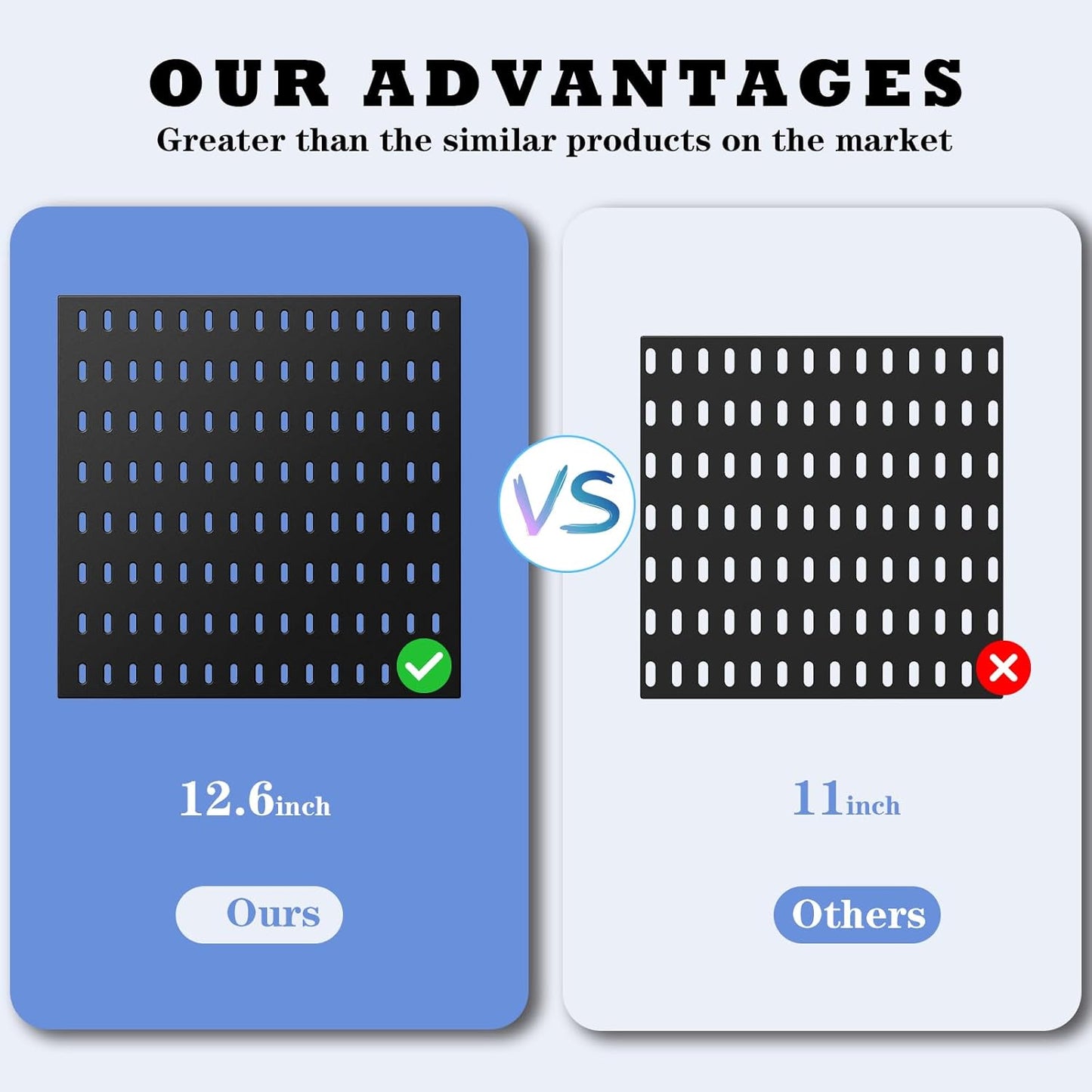 Pegboard Combination Kit, 25.2" x 25.2" Wall Mounted Storage Set with 4 Pegboards & 20 Accessories Hanging, Peg Boards Organizer